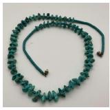 Turquoise Color Stone Necklace - 13 Inch Length