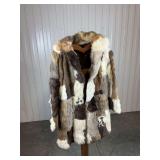 Rabbit Fur Patchwork Coat