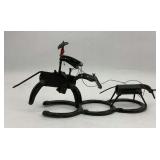 Horseshoe Steer Roper Metal Art Sculpture