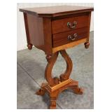Karpen Furniture Oak Lyre Base Side Table