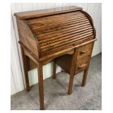 Vintage Oak Roll Top Desk with Drawers