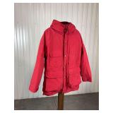 Woolrich Red Hooded Coat - Size Medium