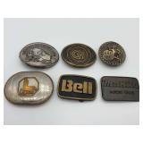 Collection of Six Advertising Belt Buckles - Makita, Bell, Mac Tools, Rockwell