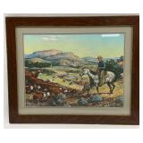 Orren Mixer 1960 Framed Print Cowboy Cattle Drive