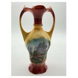 Germany Scenic Porcelain Vase with Handles