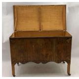 Antique Oak Blanket Chest on Wheels - 26x13x19