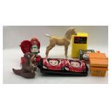 Assorted Toys and Betty Boop Bag
