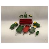 Collection of ERTL & SLIK-TOY Farm Toys - Tractors, Wagons, & Implements