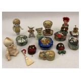 Collection of Small Figurines, Trinket Boxes, and Novelty Items