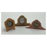 Group of Three Table Clocks with 'Patent Apl'd For'
