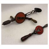 Two Craftsman Hand Drills, 18in Tall and 13'