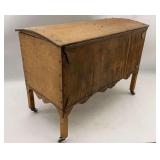Antique Oak Blanket Chest on Wheels - 26x13x19