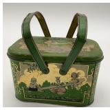 Vintage Children's Tin Lunchbox with See-Saw Scene