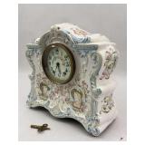 Antique Hand-Painted Porcelain Mantel Clock