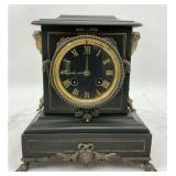 Antique Black Slate Mantel Clock
