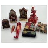 Collection of Music Boxes, Figures, and Other Toys