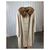 Touch Cashmere Coat with Fur Collar