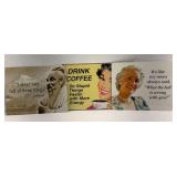 Set of 3 Metal Novelty Signs - Confucius, Coffee, and Mom Quotes