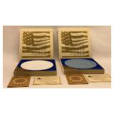 Pair Fenton Portrait of Liberty Bicentennial Commemorative Plates
