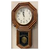 New Haven Clock Co. Oak Regulator Wall Clock