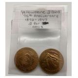 Yellowstone 75th Anniversary Tokens - Set of 2