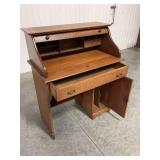 Antique Golden Oak S-Curve Roll Top Desk - 32 x 18 x 39