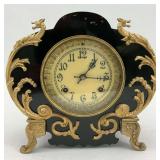 New Haven Black Marble Mantel Clock