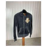 Miss Me Black Velour Zip Up Jacket - Size M