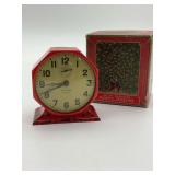 New Haven Tick-Tock Artlarm Clock with Peacock Box