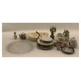 Assorted Plates, Figurines, and Decorative Items