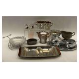 Serving Pieces Lot - Trays, Dish, Sugar & Creamer, Salt & Pepper
