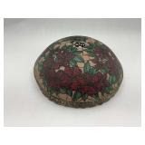 Floral Stained Glass Style Lamp Shade with Metal Trim