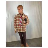 Full Size Male Mannequin with Plaid Shirt and Tie - 72 Inches Tall