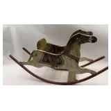 Antique Wooden Rocking Horse - hand painted