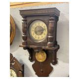 Vintage Architectural Wall Clock with Pendulum