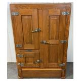 Antique Hall's Evenkold Oak Ice Box