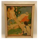 Framed 'Seesaw' Print by Albert Hencke - 23x19