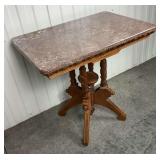 Victorian Eastlake Marble-top Parlor Table - 18802 era