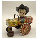 MAR Toys Milton Berle Tractor Tin Litho Wind-Up Toy 6x2x7