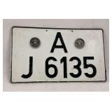 German License Plate A J 6135 Tappe Solingen