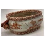 Chinese Porcelain Oval Planter with Pomegranate Handles