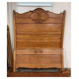 Antique Victorian Oak Full-Size Bedframe