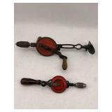 Two Craftsman Hand Drills, 18in Tall and 13'