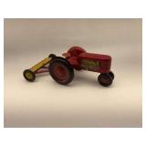 Toy Tractor with Yellow Cultivator, Made in USA, 18x10x6