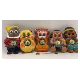 Lot of 5 figural wall clocks