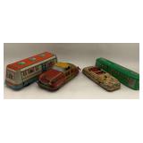 Group of 1940s-1950s Tin Lithograph Toy Vehicles