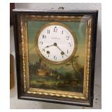 Seth Thomas Gallery Clock with Painted Scene