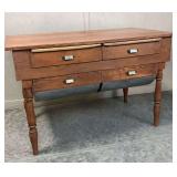 Antique Oak Possum Belly Baker's Table