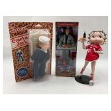 Cracker Jack, Betty Boop, and Turkey Dinner Bush Dolls - 3 Piece Set