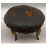 Antique Victorian Round Footstool with Three Legs